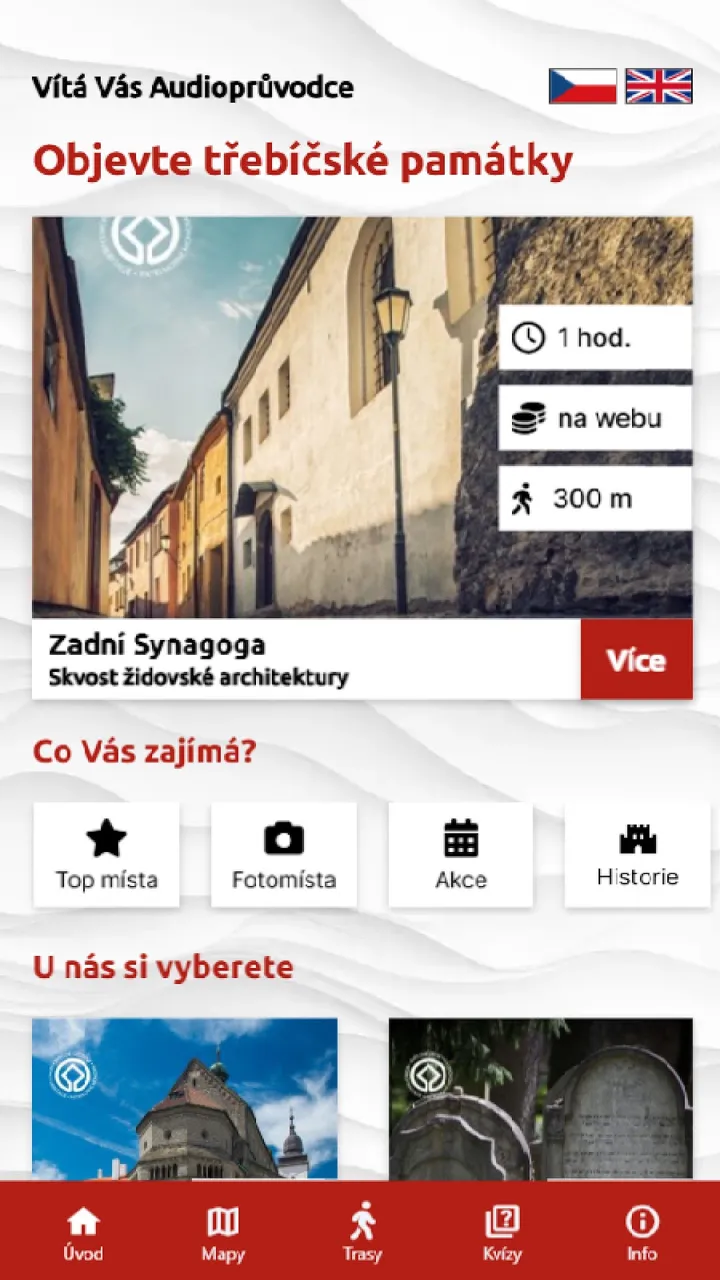 Přehled památek v audioprůvodci Třebíč